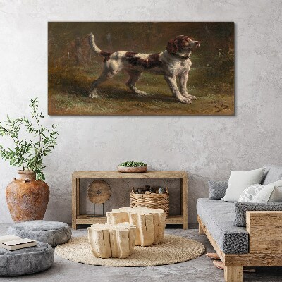 Schilderij op doek Portret van een hond in de natuur
