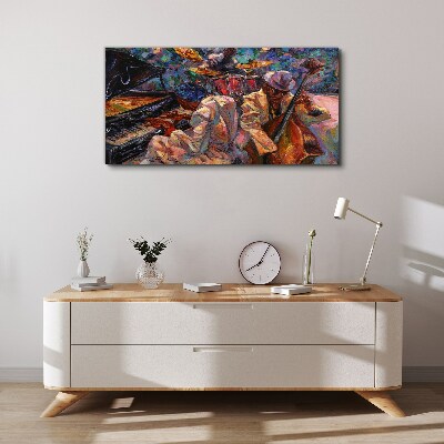 Canvas schilderij Een muzikale ontmoeting in kleuren