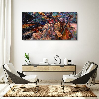 Canvas schilderij Een muzikale ontmoeting in kleuren