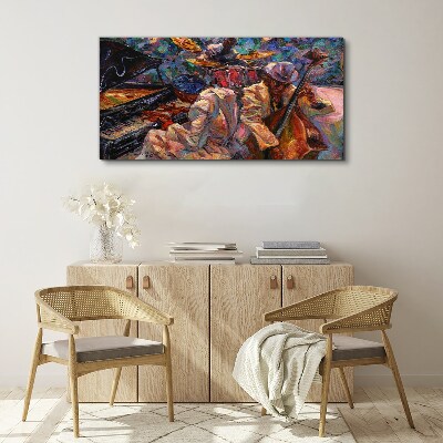 Canvas schilderij Een muzikale ontmoeting in kleuren