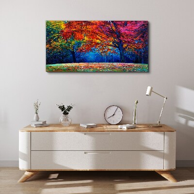 Schilderij op doek Kleurrijk herfstlandschap