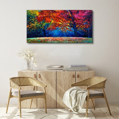 Schilderij op doek Kleurrijk herfstlandschap