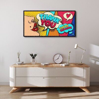 Schilderij op doek Popart: Uiting van dankbaarheid