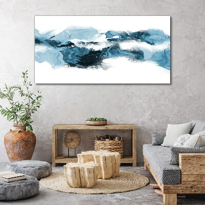 Schilderij op doek Oceaan golven in tinten blauw