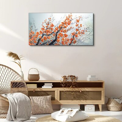 Foto op canvas Een bloemenexplosie in tinten oranje