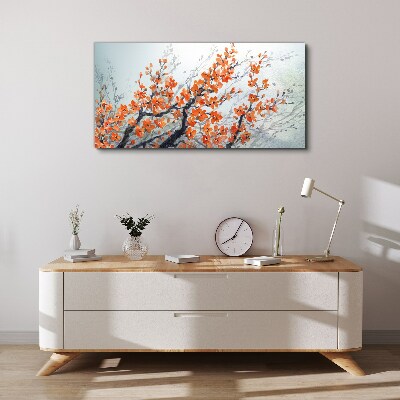 Foto op canvas Een bloemenexplosie in tinten oranje