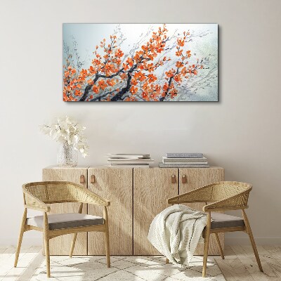 Foto op canvas Een bloemenexplosie in tinten oranje