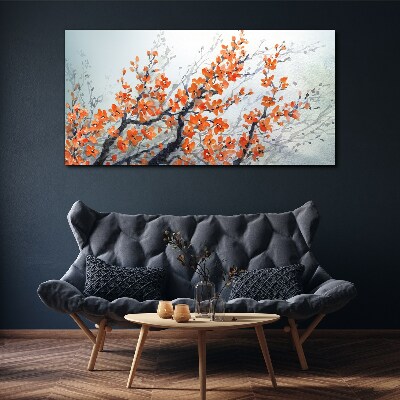 Foto op canvas Een bloemenexplosie in tinten oranje