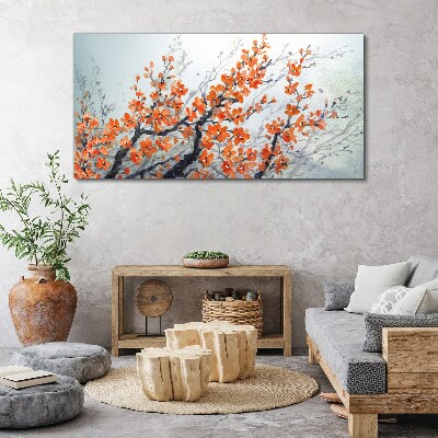 Foto op canvas Een bloemenexplosie in tinten oranje