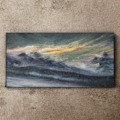 Schilderij op doek Berglandschap bij schemering