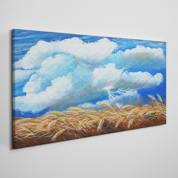 Canvas schilderij Zomerhemel boven een gouden veld