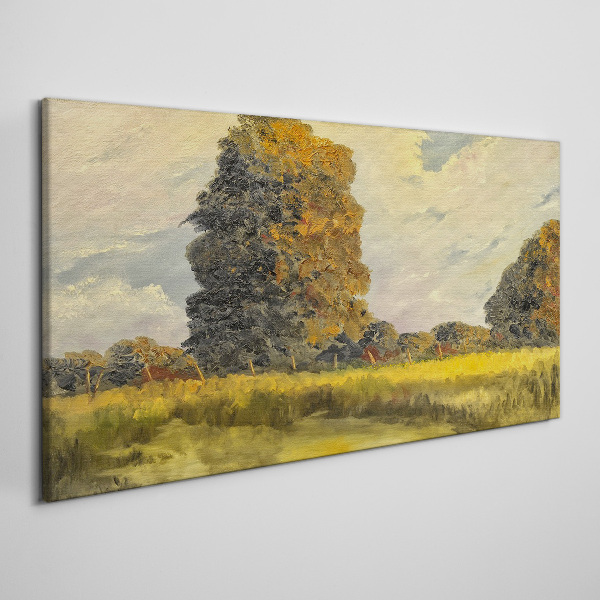 Schilderij op doek Gouden bomen in een zomerlandschap