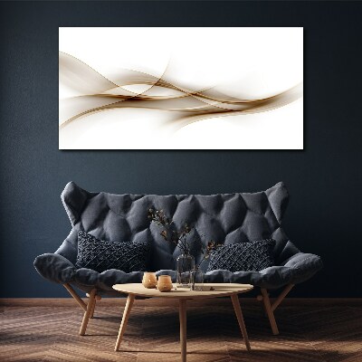 Foto op canvas Gouden golven op een witte achtergrond