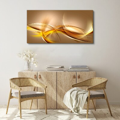 Canvas schilderij Gouden golven van abstractie