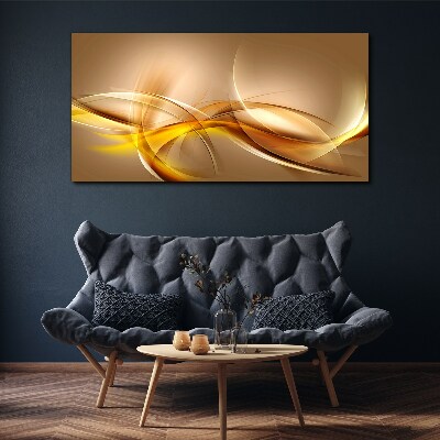 Canvas schilderij Gouden golven van abstractie