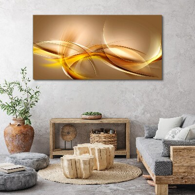 Canvas schilderij Gouden golven van abstractie