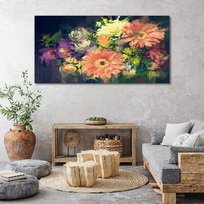 Foto op canvas Een bloemenexplosie van kleuren