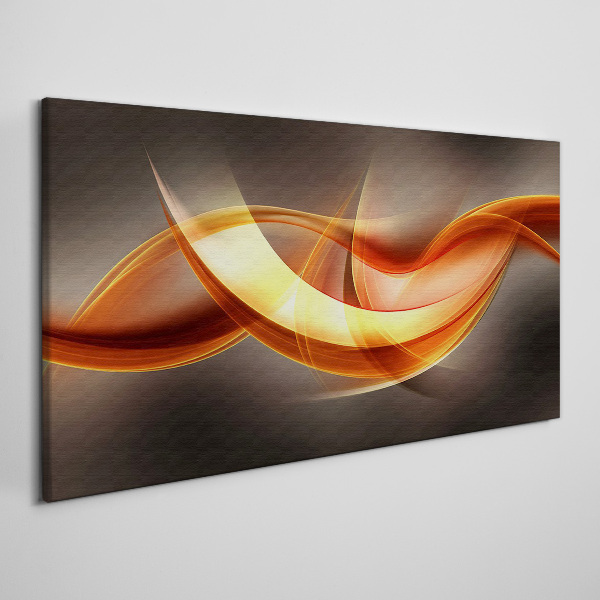 Canvas schilderij Dynamische golven van warme kleuren