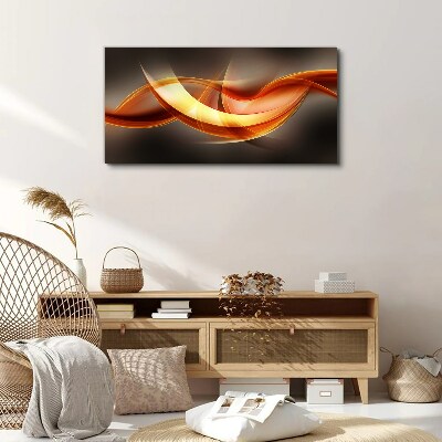 Canvas schilderij Dynamische golven van warme kleuren