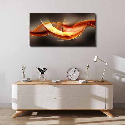 Canvas schilderij Dynamische golven van warme kleuren
