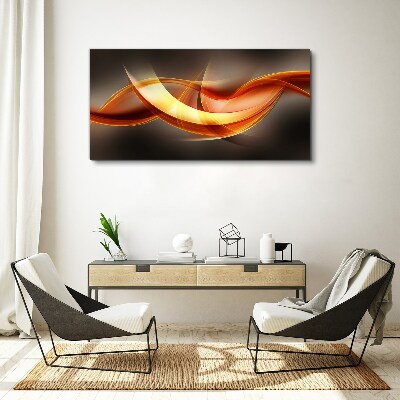 Canvas schilderij Dynamische golven van warme kleuren