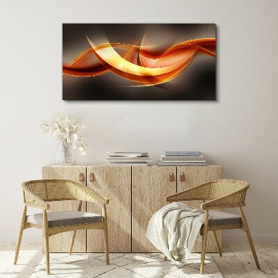 Canvas schilderij Dynamische golven van warme kleuren