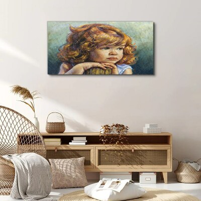 Schilderij op doek Een nadenkend meisje met rood haar