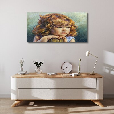 Schilderij op doek Een nadenkend meisje met rood haar