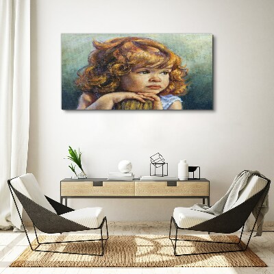 Schilderij op doek Een nadenkend meisje met rood haar