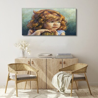 Schilderij op doek Een nadenkend meisje met rood haar