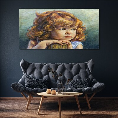 Schilderij op doek Een nadenkend meisje met rood haar