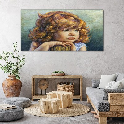 Schilderij op doek Een nadenkend meisje met rood haar