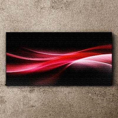 Canvas schilderij Dynamische golven van rood en zwart