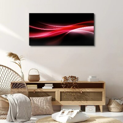 Canvas schilderij Dynamische golven van rood en zwart