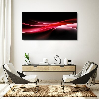 Canvas schilderij Dynamische golven van rood en zwart