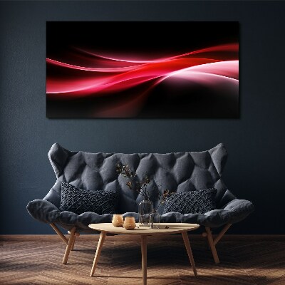 Canvas schilderij Dynamische golven van rood en zwart