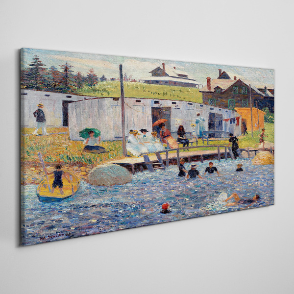 Foto op canvas Een zomerdag aan het meer