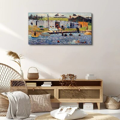 Foto op canvas Een zomerdag aan het meer