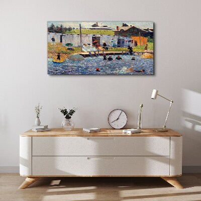 Foto op canvas Een zomerdag aan het meer