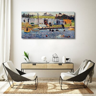 Foto op canvas Een zomerdag aan het meer