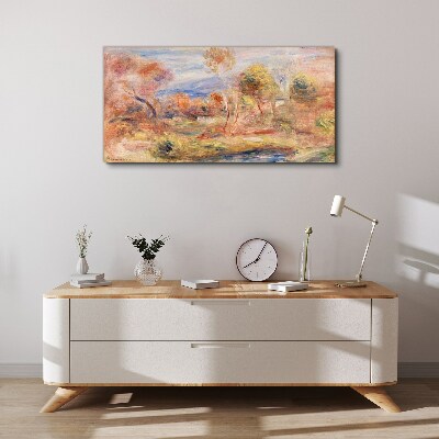 Canvas schilderij Landschap in pasteltinten