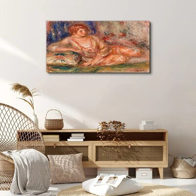 Schilderij op doek Een rustig moment met bloemen op de achtergrond