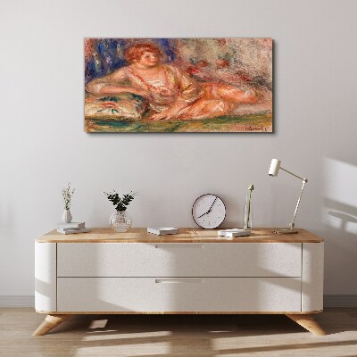 Schilderij op doek Een rustig moment met bloemen op de achtergrond