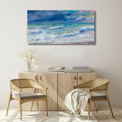 Canvas schilderij Kalme zee in het blauw