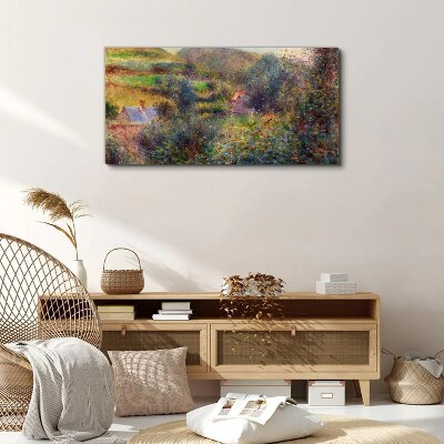 Canvas schilderij Landelijk landschap in pastelkleuren