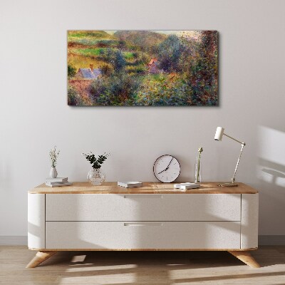 Canvas schilderij Landelijk landschap in pastelkleuren