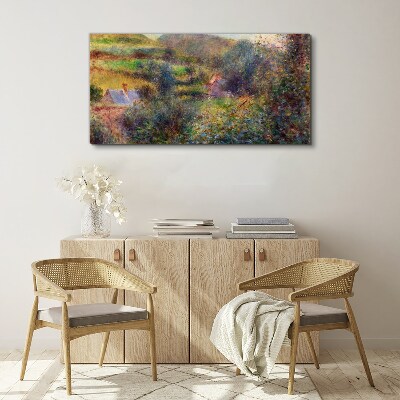 Canvas schilderij Landelijk landschap in pastelkleuren