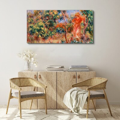 Schilderij op doek Vrouw in de tuin