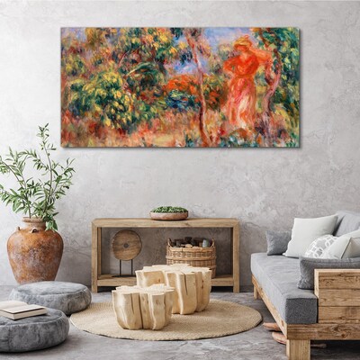 Schilderij op doek Vrouw in de tuin