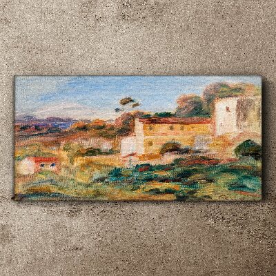 Canvas schilderij Landschap met landelijke gebouwen